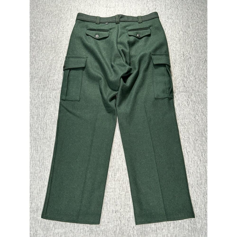 Vintage Codet Cargo Pants Mens 38x33 Green Wool Hunting Utility Heavyweight - Picture 13 of 16